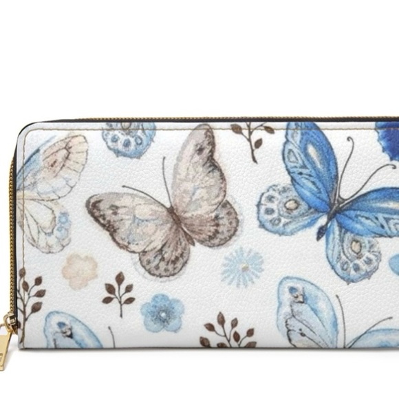 Elegant Butterfly Print Women's Wallet hand designed - Picture 1 of 2
